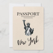 Invitation Ivory New York City Passport Mariage (Dos)