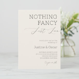 Invitation Ivory Nothing Fancy Just Love Minimaliste Mariage