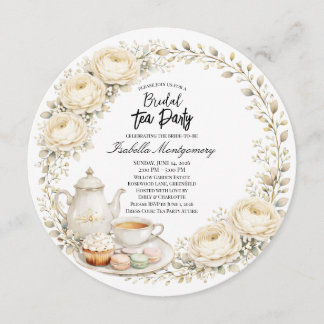 Invitation Ivory Palette Tea Party Bridal Shower