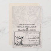 Invitation Ivory Paris Passport Mariage (Devant / Derrière)