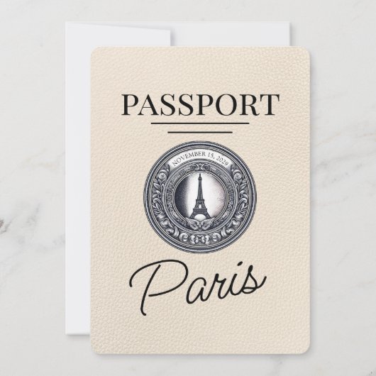 Invitation Ivory Paris Passport Mariage (Dos)