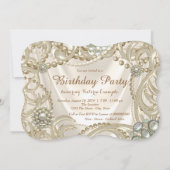 Invitation Ivory Pearl fête d'anniversaire (Dos)