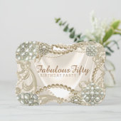 Invitation Ivory Pearl fête d'anniversaire (Debout devant)