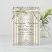 Invitation Ivory Pearl Quinceanera (Debout devant)