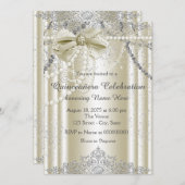 Invitation Ivory Pearl Quinceanera (Devant / Derrière)