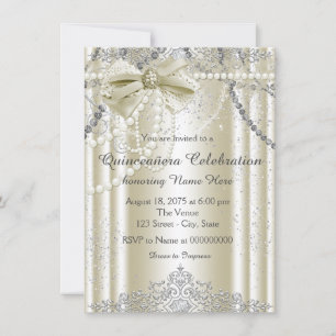 Invitation Ivory Pearl Quinceanera