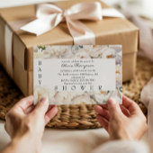 Invitation Ivory Peony Floral Neutral Baby Shower