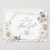 Invitation Ivory Peony Flowers Serez-Vous Ma Fille De Fleurs (Devant)