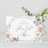 Invitation Ivory Peony Flowers Serez-Vous Ma Fille De Fleurs (Debout devant)