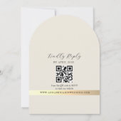 Invitation Ivory QR Code and Monogram Photo Wedding (Dos)