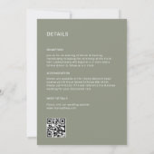 Invitation Ivory Roses Fleurs 3D Sage Vert Tout-En-Un (Dos)