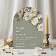 Ivory Roses Fleurs 3D Vert Sauge Archi Mariage