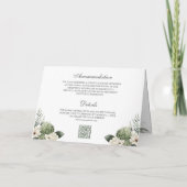 Invitation Ivory Roses Vert Sauge Code QR Mariage (Dos)