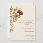 Invitation Ivory Rust Fleur sauvage Automne Automne Site Mari (Devant)
