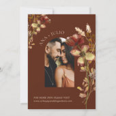 Invitation Ivory Rust Fleur sauvage Automne Automne Site Mari (Dos)