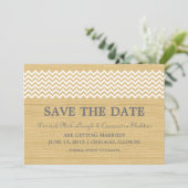 Invitation Ivory Rustic Chevron Enregistrer l'Invitation de d (Debout devant)