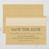 Invitation Ivory Rustic Chevron Enregistrer l'Invitation de d (Devant / Derrière)