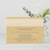 Invitation Ivory Rustic Chevron Invite Mariage (Debout devant)