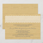 Invitation Ivory Rustic Chevron Invite Mariage (Devant / Derrière)