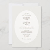 Invitation Ivory & Sand | Botanical Oval Wedding (Devant)