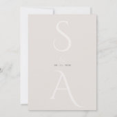 Invitation Ivory Script Classy Contemporary Monogram Mariage (Dos)