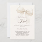 Invitation Ivory She's tying the knot bow Bridal Shower (Devant)
