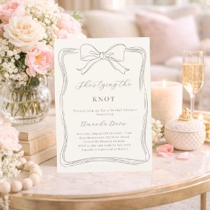 Invitation Ivory She's Tying the Knot Neutral Bridal Shower