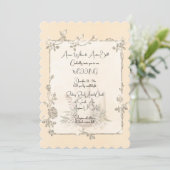 Invitation Ivory Shiny Elegant Sparkly Frame Wedding (Debout devant)