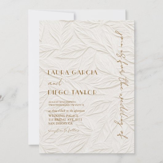 Invitation Ivory Simple Modern Wedding (Devant)
