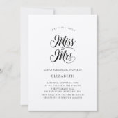 Invitation Ivory Simple Moderne Miss à Mme Fête des mariées (Devant)