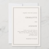 Invitation Ivory taupe elegant simple quiet luxury wedding (Devant)
