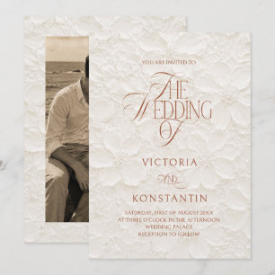 Invitation Ivory Terracotta Editorial Mariage