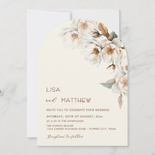 Invitation Ivory Terracotta Fleurs Mariage Casual