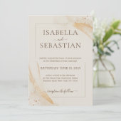 Invitation Ivory Watercolor Elegant Wedding (Debout devant)