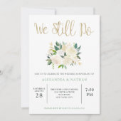 Invitation Ivory Watercolor Floral | Noces d'or (Devant)