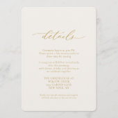 Invitation Ivory Wedding Details Card with Calligraphy (Devant)