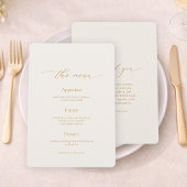 Invitation Ivory Wedding Menu with Elegant Calligraphy