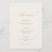 Invitation Ivory Wedding Menu with Elegant Calligraphy (Devant)