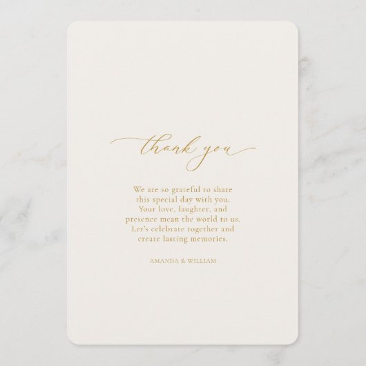 Invitation Ivory Wedding Menu with Elegant Calligraphy (Dos)