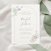 Invitation Ivory | Whimsical Floral Arch Script Wedding