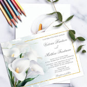 Invitation Ivory White Calla Lily Mariage