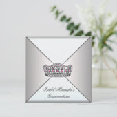 Invitation Ivory White Tiara Classy Quinceanera Sweet 15 Part (Debout devant)