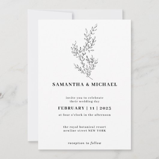 Invitation Ivy Floral Fall Boho Clear Indie Botanical (Devant)
