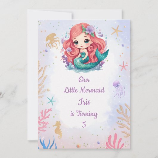 Invitation Ivy la sirène (Devant)