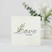 Invitation Ivy Leaf Love invite mariage (Debout devant)
