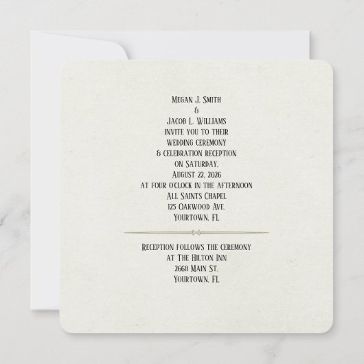 Invitation Ivy Leaf Love invite mariage (Dos)