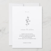 Invitation Ivy Wedding invite, mariage noir et blanc (Devant)