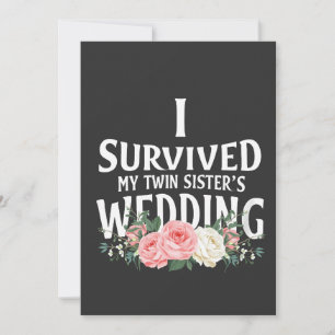 Invitation J’ai survécu aux couples Mariages de ma soeur jume