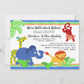 Invitation J est pour le Baby shower Jungle (Devant)