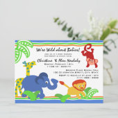 Invitation J est pour le Baby shower Jungle (Debout devant)